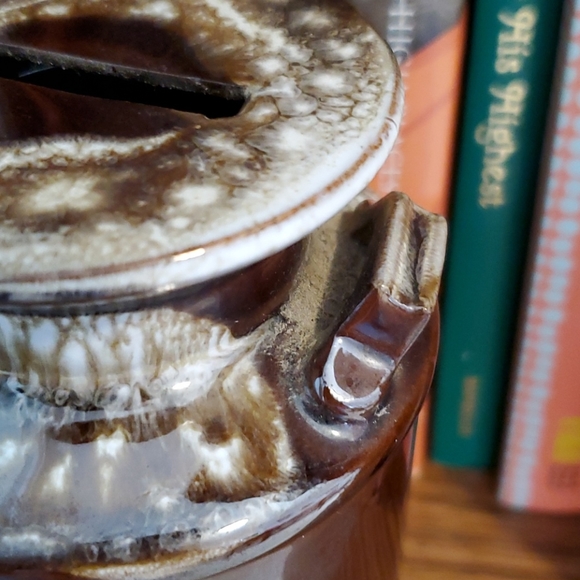 Vintage Money Coin Bank Ceramic Pottery BOHO Savings Decor Primitive Farmhouse - Picture 9 of 16